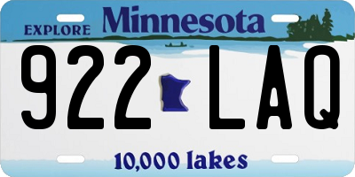 MN license plate 922LAQ