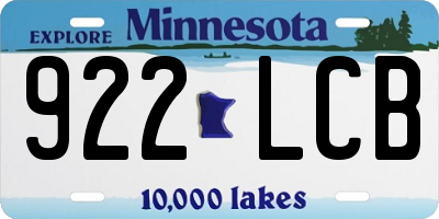 MN license plate 922LCB