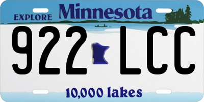 MN license plate 922LCC