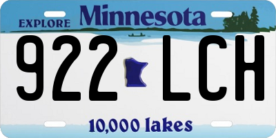 MN license plate 922LCH