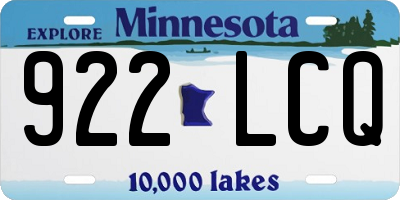 MN license plate 922LCQ