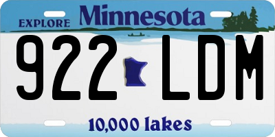 MN license plate 922LDM