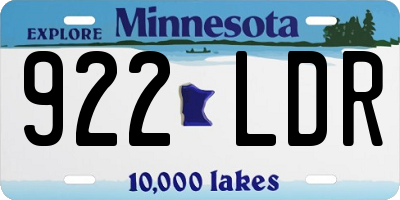 MN license plate 922LDR