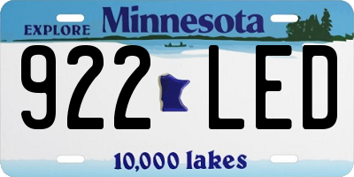 MN license plate 922LED