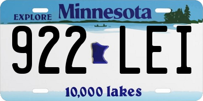 MN license plate 922LEI
