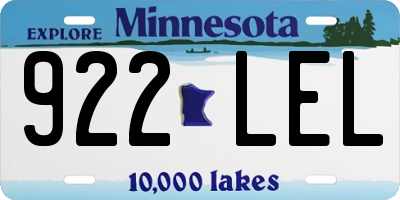 MN license plate 922LEL