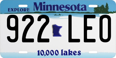 MN license plate 922LEO