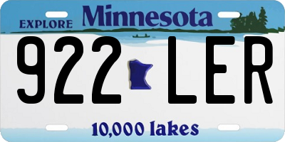 MN license plate 922LER