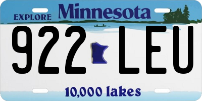 MN license plate 922LEU