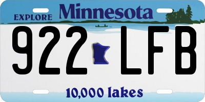 MN license plate 922LFB