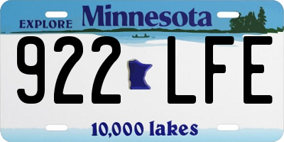 MN license plate 922LFE