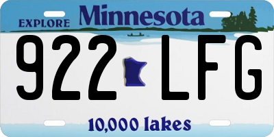 MN license plate 922LFG