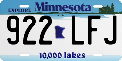 MN license plate 922LFJ