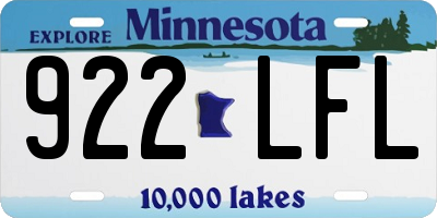 MN license plate 922LFL