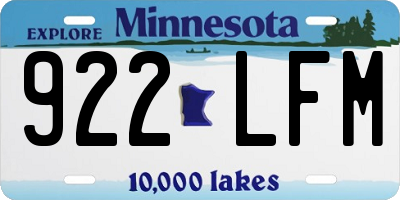 MN license plate 922LFM