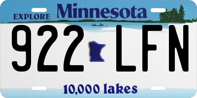 MN license plate 922LFN