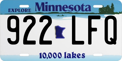 MN license plate 922LFQ