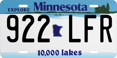 MN license plate 922LFR