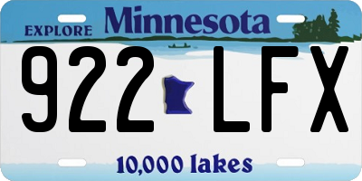 MN license plate 922LFX