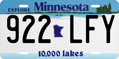 MN license plate 922LFY