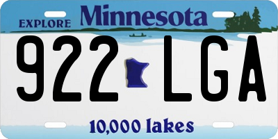 MN license plate 922LGA