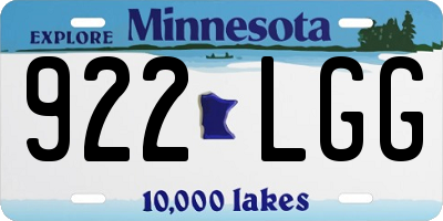 MN license plate 922LGG