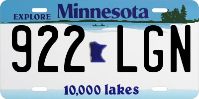 MN license plate 922LGN