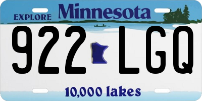 MN license plate 922LGQ