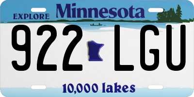 MN license plate 922LGU