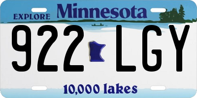 MN license plate 922LGY