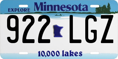 MN license plate 922LGZ