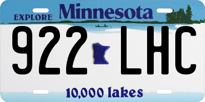 MN license plate 922LHC