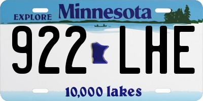 MN license plate 922LHE
