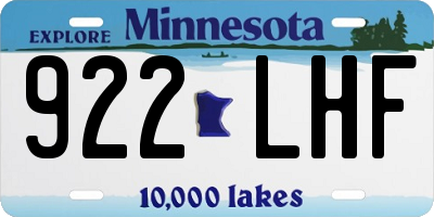 MN license plate 922LHF