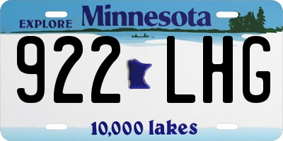 MN license plate 922LHG