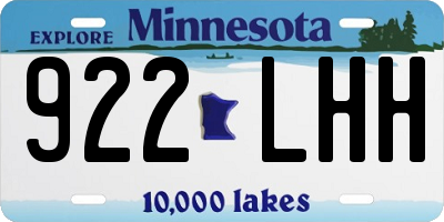 MN license plate 922LHH