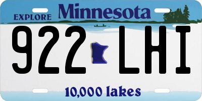 MN license plate 922LHI