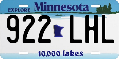 MN license plate 922LHL