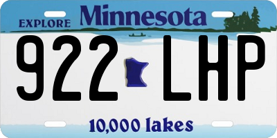 MN license plate 922LHP