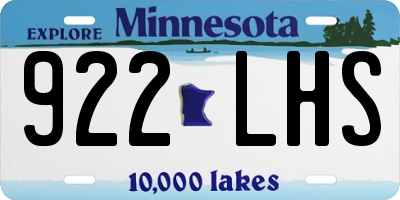 MN license plate 922LHS