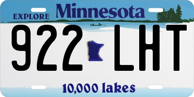 MN license plate 922LHT