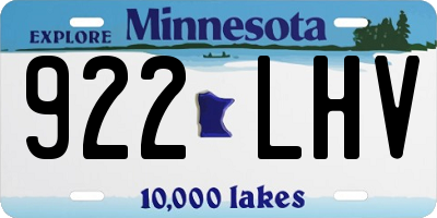 MN license plate 922LHV