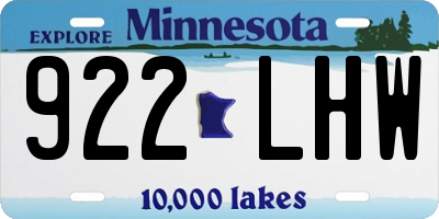 MN license plate 922LHW
