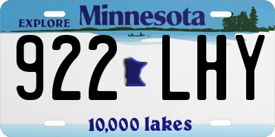 MN license plate 922LHY