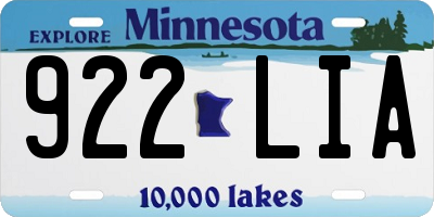 MN license plate 922LIA
