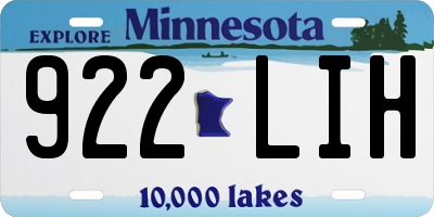 MN license plate 922LIH
