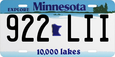 MN license plate 922LII