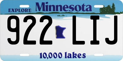 MN license plate 922LIJ