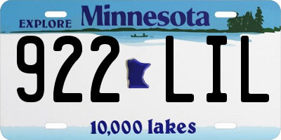 MN license plate 922LIL