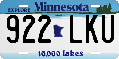 MN license plate 922LKU